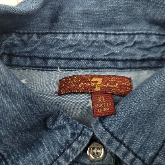 7 For All Mankind Denim Jeans Button Front girls Dress Pockets Size XL
